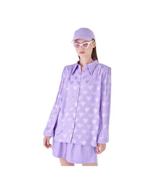 Blusa con spalline arricciate di Silvian Heach in Purple