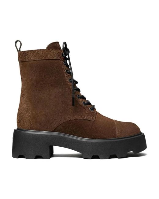 Tory Burch Brown Lace-Up Boots