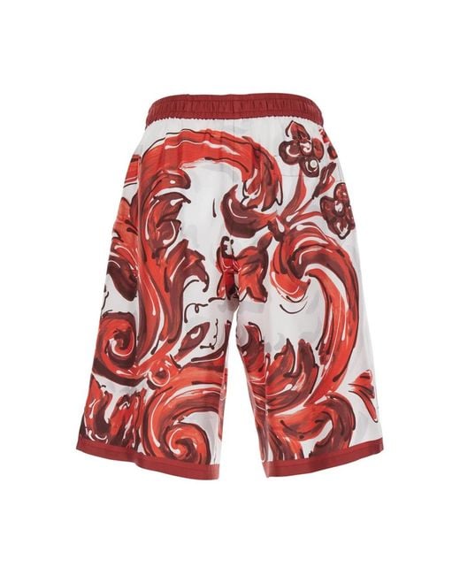 Dolce & Gabbana Red Long Shorts for men