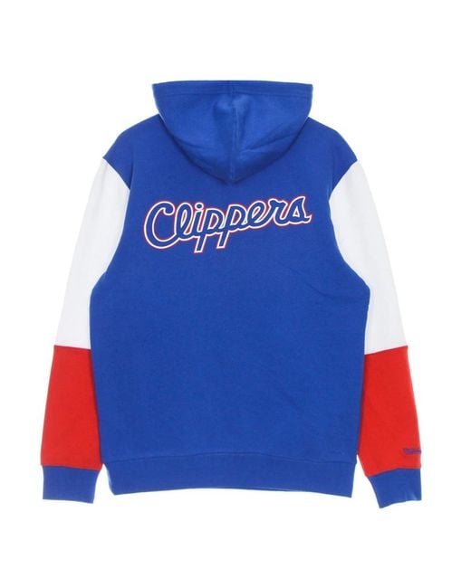 Mitchell & Ness Hoodies & Sweatvesten ,Blauw ,Katoen Nba Fusion Fleece Hoodie in het Blue voor heren