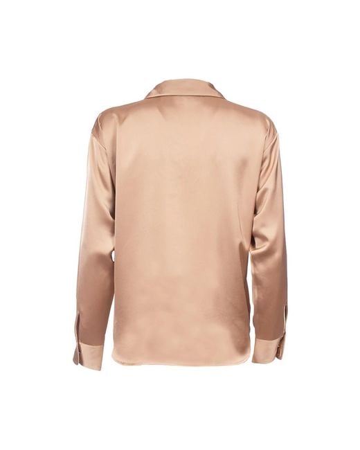Ralph Lauren Overhemden ,Satijn Blouse Lauren in het Natural