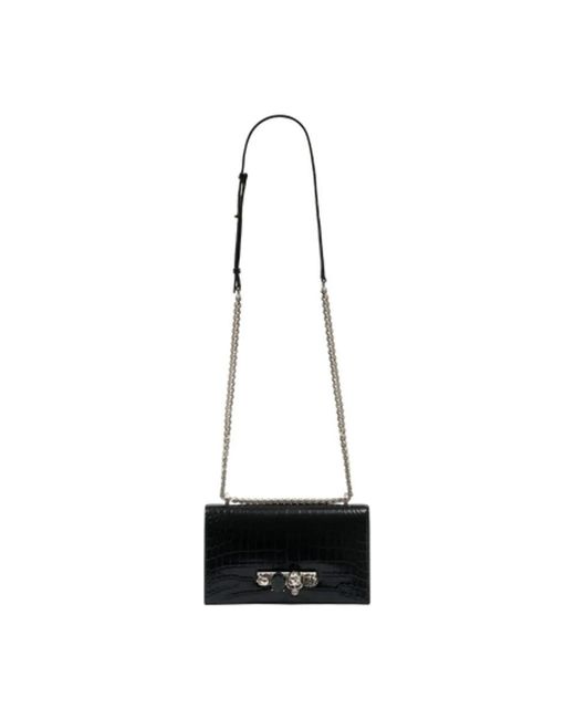 McQueen Black Cross Body Bags