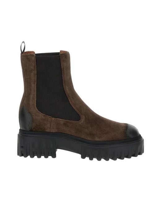 Hogan Brown Chelsea Boots