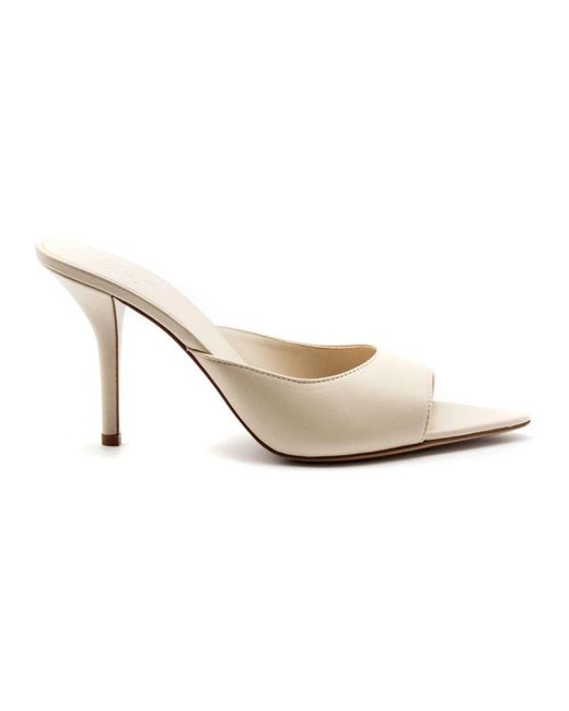 Gia Borghini White Heeled Mules