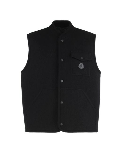 Moncler Black Vests for men