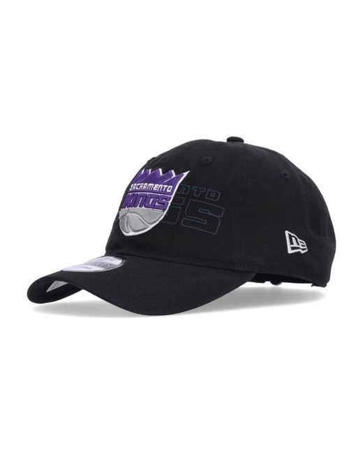 KTZ Accessoires ,Zwart ,Katoen Sacramento Kings Gebogen Klep Pet in het Blue