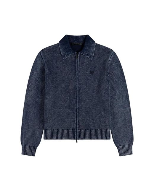Daily Paper Truien & Vesten ,Paars ,Katoen Knit Cardigan in het Blue voor heren