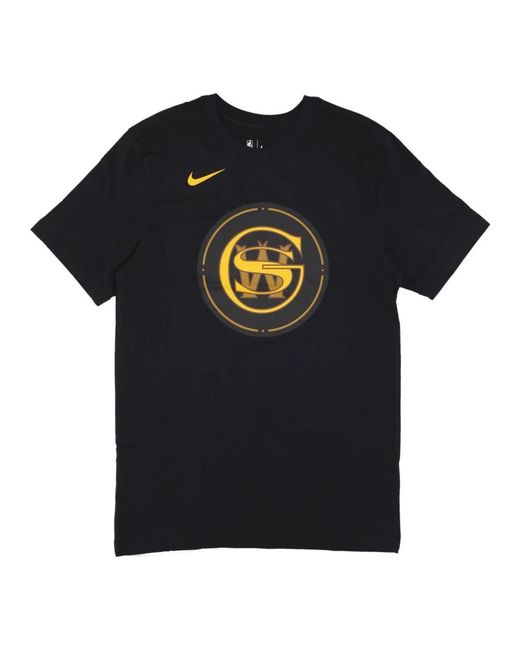 Nike Fitness ,Zwart ,Katoen Nba City Edition Logo Tee in het Black voor heren