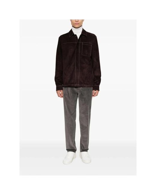 Eleventy Gray Straight Trousers for men