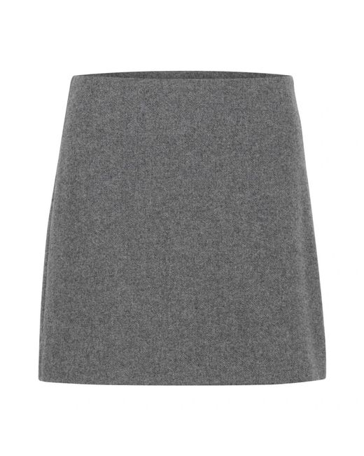 Part Two Rokken ,Grijs ,Wol Grijze Flanel Melange Rok in het Gray