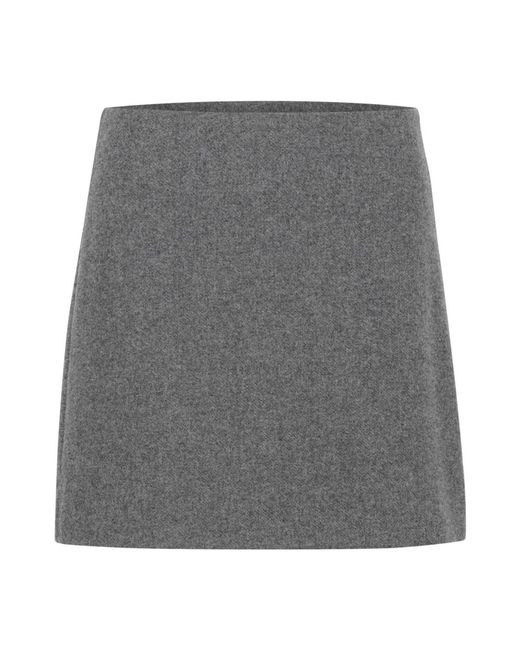Part Two Rokken ,Grijs ,Wol Grijze Flanel Melange Rok in het Gray