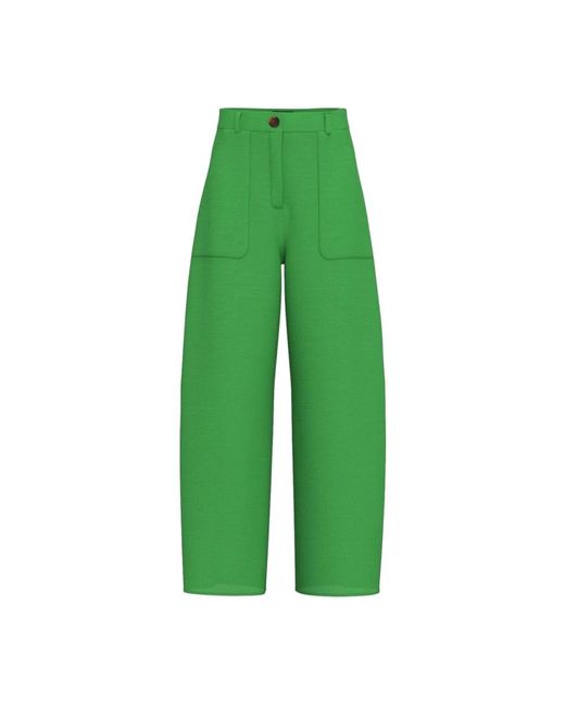 Pantaloni larghi in lino di Marella in Green