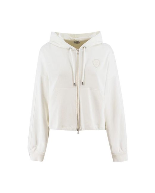 Brunello Cucinelli Jassen ,Wit ,Hoodie Met Volledige Rits in het White
