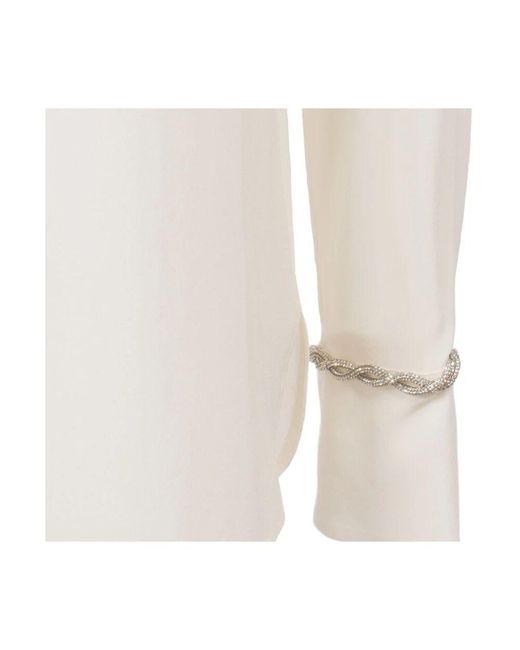 Max Mara White Seidenbluse mit klassischem kragen und knopfdetail