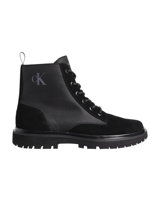 Calvin Klein Black Lace-Up Boots for men