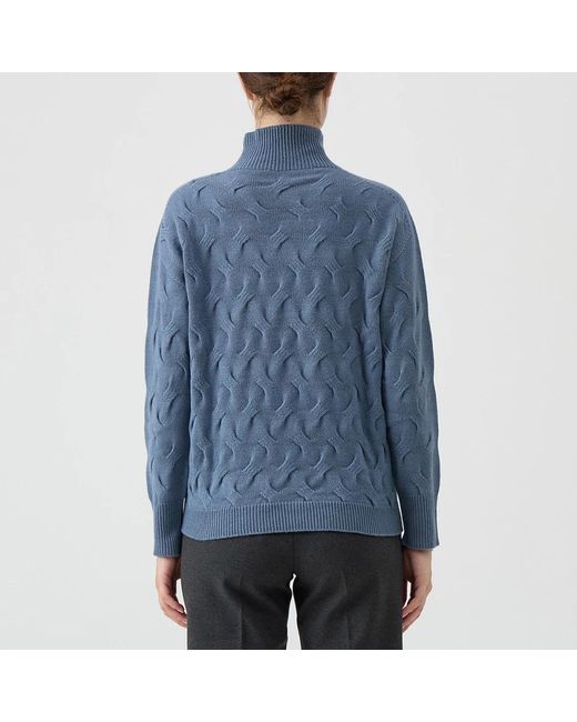 Le Tricot Perugia Blue Turtlenecks