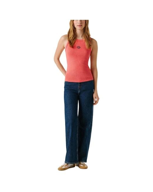 Pepe Jeans Red Sleeveless Tops