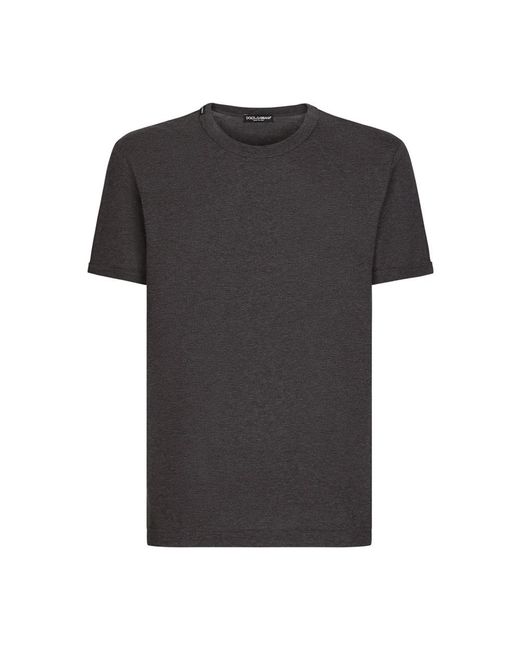 Dolce & Gabbana Black Grey Cotton Jersey T-shirt for men