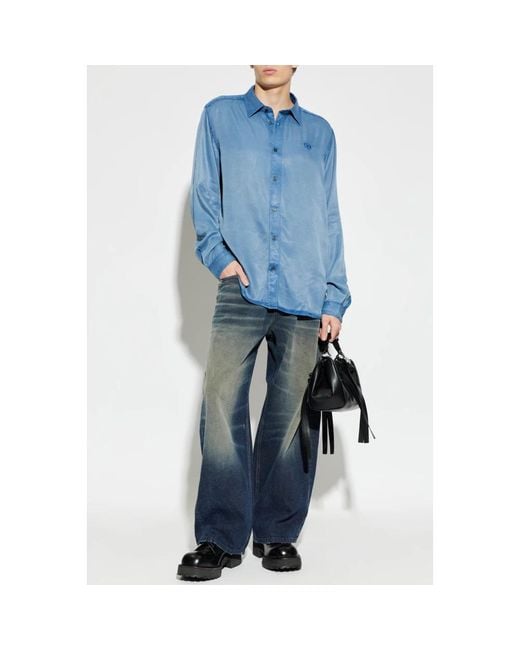 DIESEL Men's Blue Wide Jeans