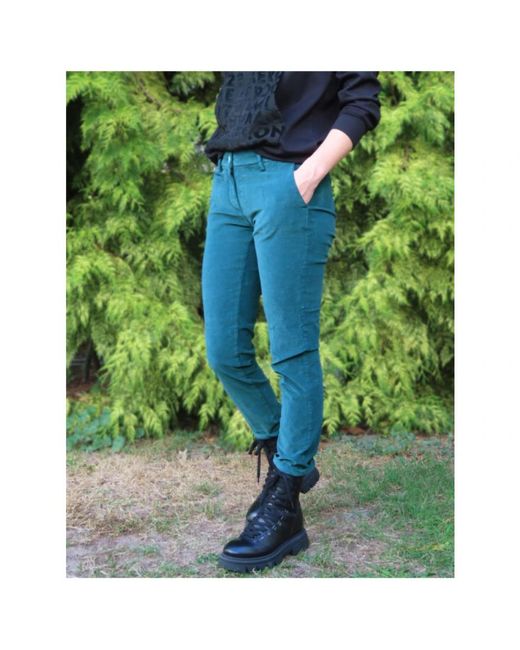 Mason's Broeken ,Groen ,Katoen Slim Velvet New York Broek in het Blue