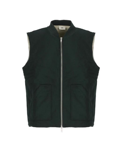 Autry Jassen ,Groen ,Wol Groene Wollen Blend Mouwloos Vest in het Green voor heren