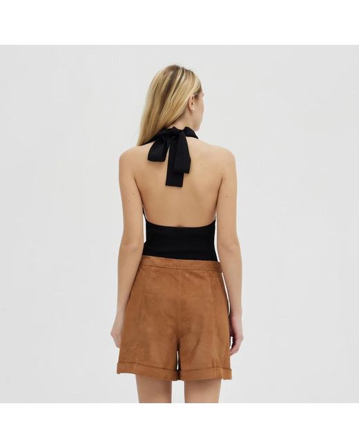 FEDERICA TOSI Brown Sleeveless Tops