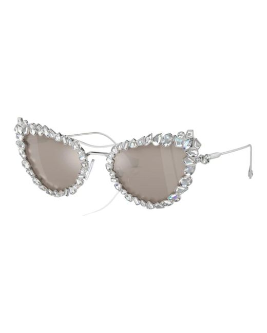 Occhiali da sole - lenti trasparenti specchiate argento di Swarovski in  Bianco | Lyst