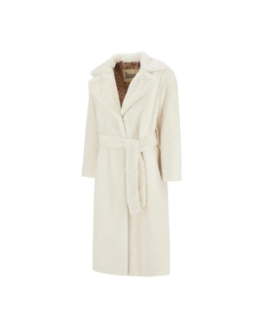 Herno White Belted Coats