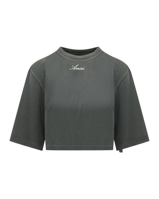 Amiri Cropped Tee in het Gray
