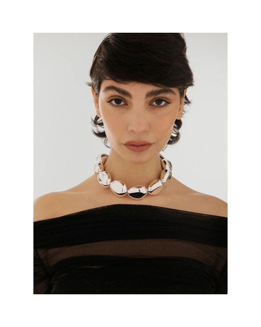 FEDERICA TOSI Metallic Klobiger Spitzenstein Halskette