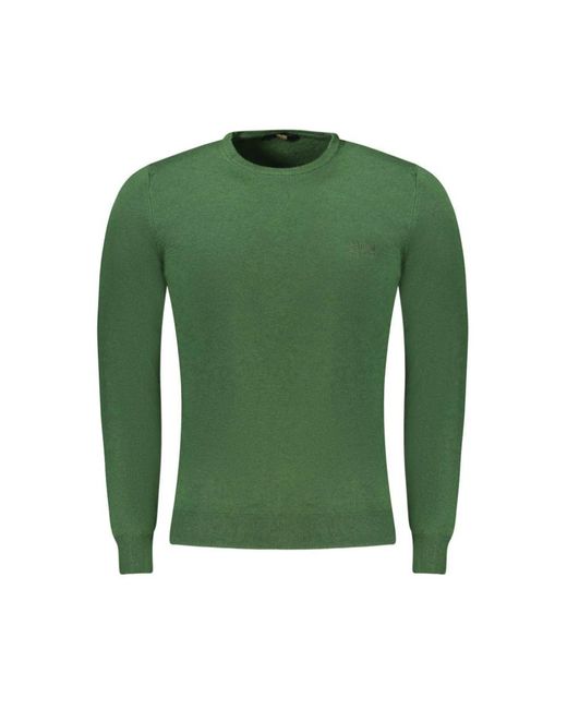 Roberto Cavalli Green Round-Neck Knitwear for men