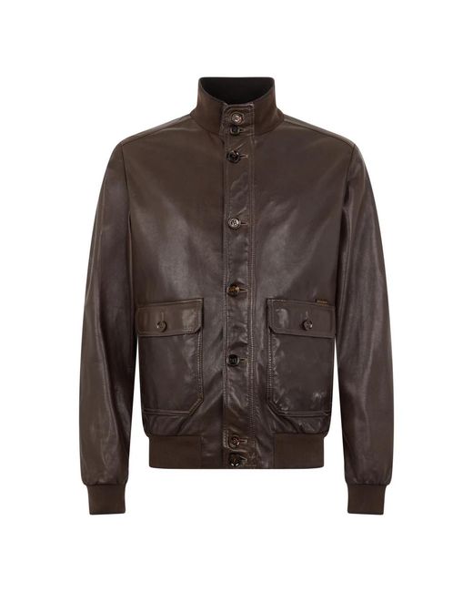 Moorer Brown Bomber Jackets for men