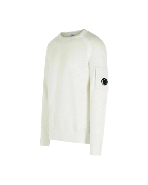 C P Company White Round-Neck Knitwear for men