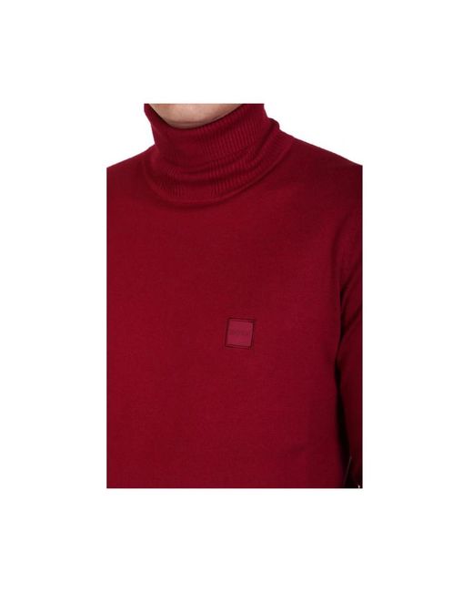 HUGO Truien & Vesten ,Rood ,Katoen Akiro_S Turtleneck in het Red voor heren