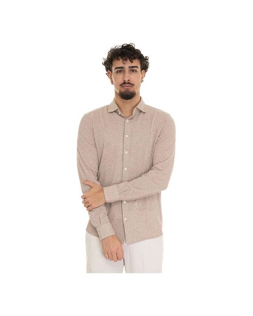 Gran Sasso Langarmshirt Mit Französischem Ausschnitt in Brown für Herren