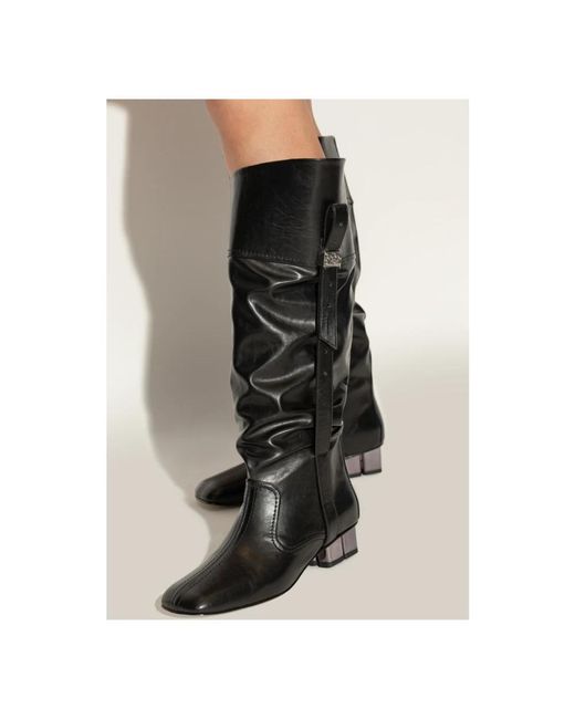 Ganni Black Heeled Boots 'Slouchy'