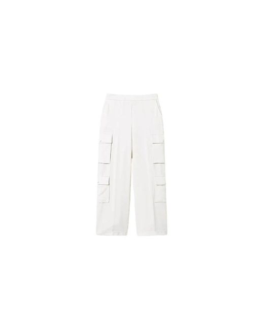 Wide Trousers Twinset de color White
