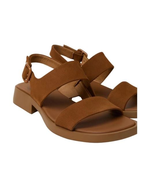 Camper Brown Flat Sandals