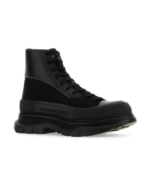 Alexander McQueen Canvas- Und Lederstiefeletten in Black für Herren