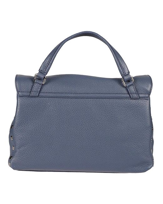 Zanellato Blauwe Leren Top Handvat Schoudertas in het Blue