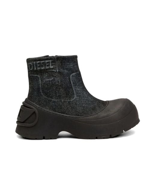DIESEL Black Ankle Boots for men