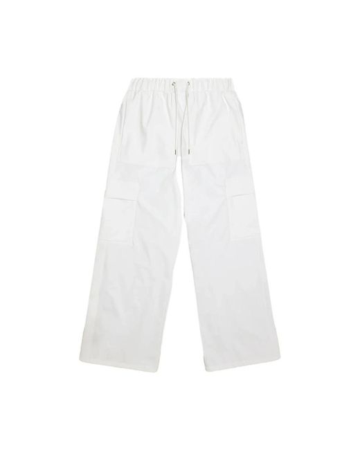 Rains White Wide Trousers