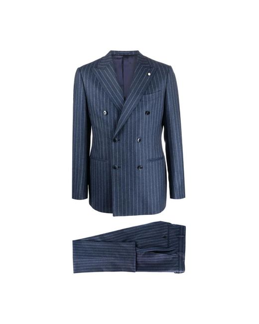 Luigi Bianchi Blaues Nadelstreifen Jackett Und Hose in Blue für Herren
