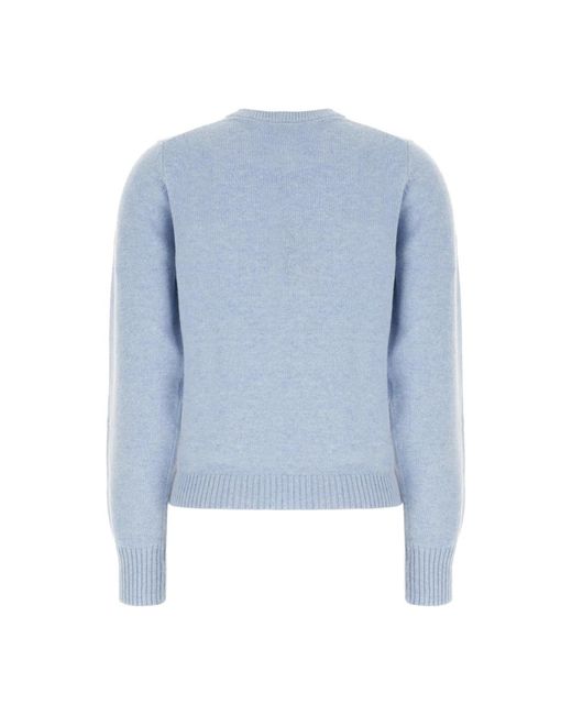 Ganni Blue Round-Neck Knitwear