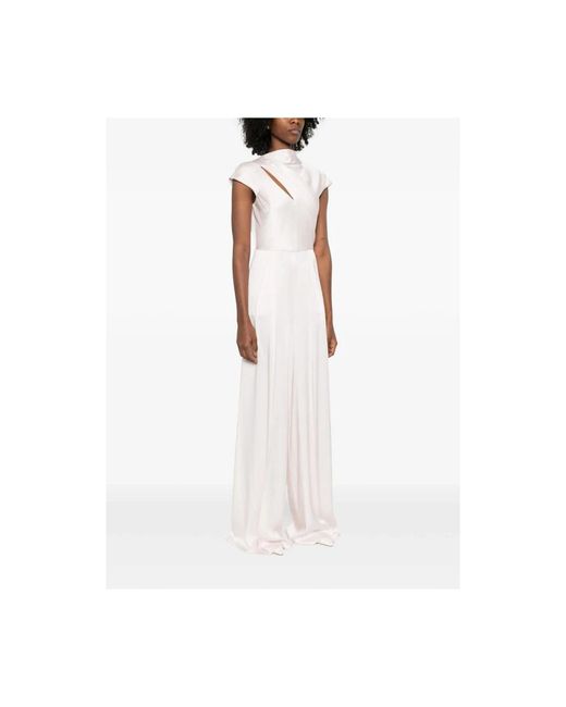 Max Mara Jumpsuits & Playsuits ,Roze ,Leer Envers Satin Jumpsuit in het White