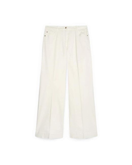 Wide Trousers FIORELLA RUBINO de color White