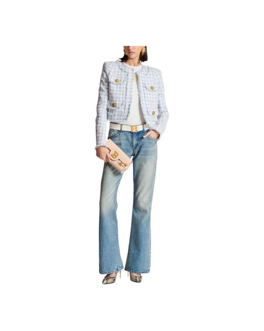 Balmain Jeans ,Blauw ,Katoen Western Low-Rise Bootcut Jeans in het Blue