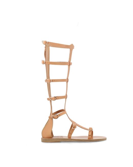 Ancient Greek Sandals Brown Flat Sandals