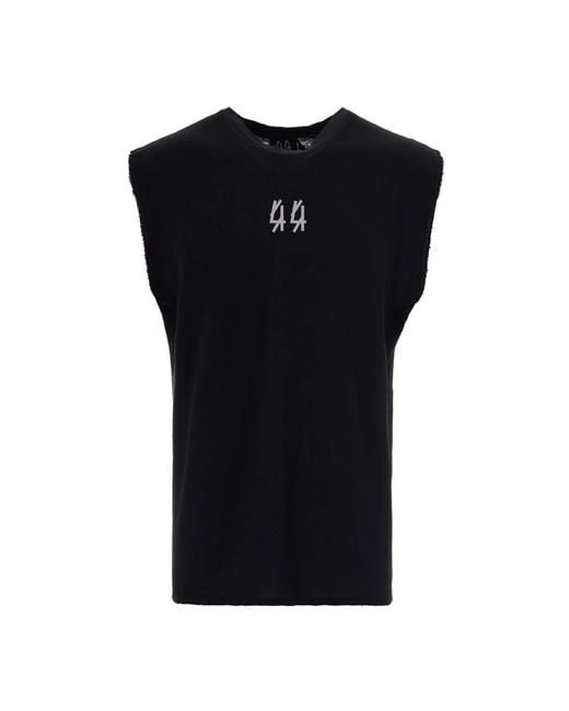 44 Label Group Black Sleeveless Tops for men