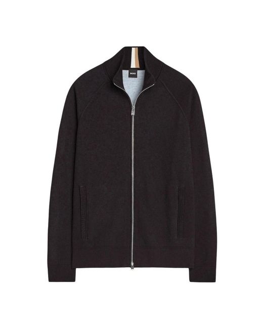 Boss Truien & Vesten ,Zwart ,Katoen Idino Full Zip Cardigan in het Black voor heren